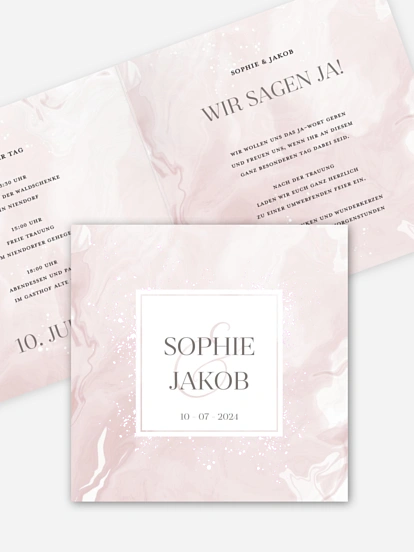 Hochzeitseinladung Abstract Rosé