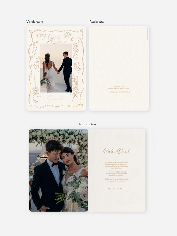 Dankeskarte Hochzeit Coastal Chic