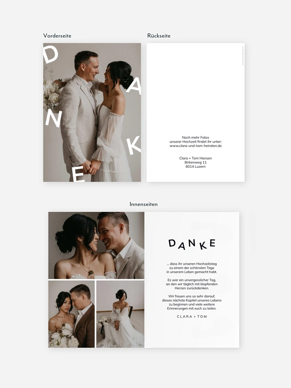Dankeskarte Hochzeit Playful Letters