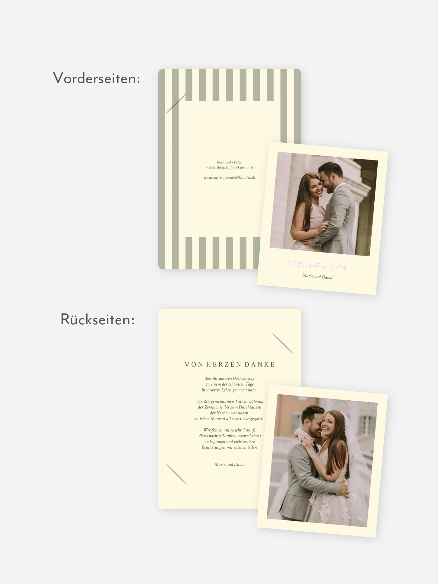 Dankeskarte Hochzeit Modern Stripes