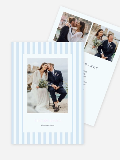 Dankeskarte Hochzeit Modern Stripes