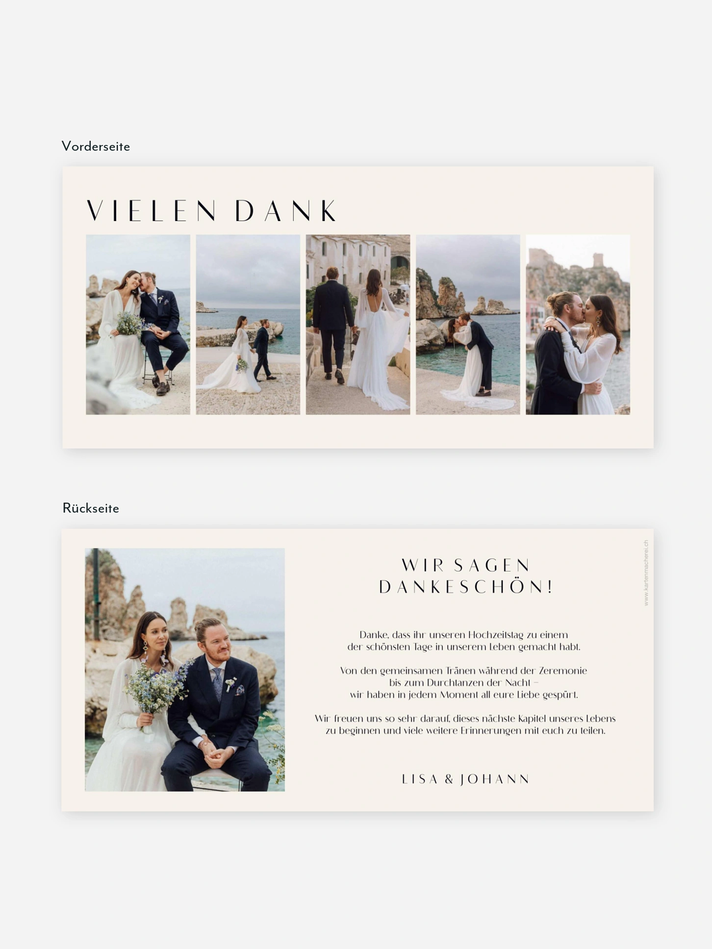 Dankeskarte Hochzeit Heartedly