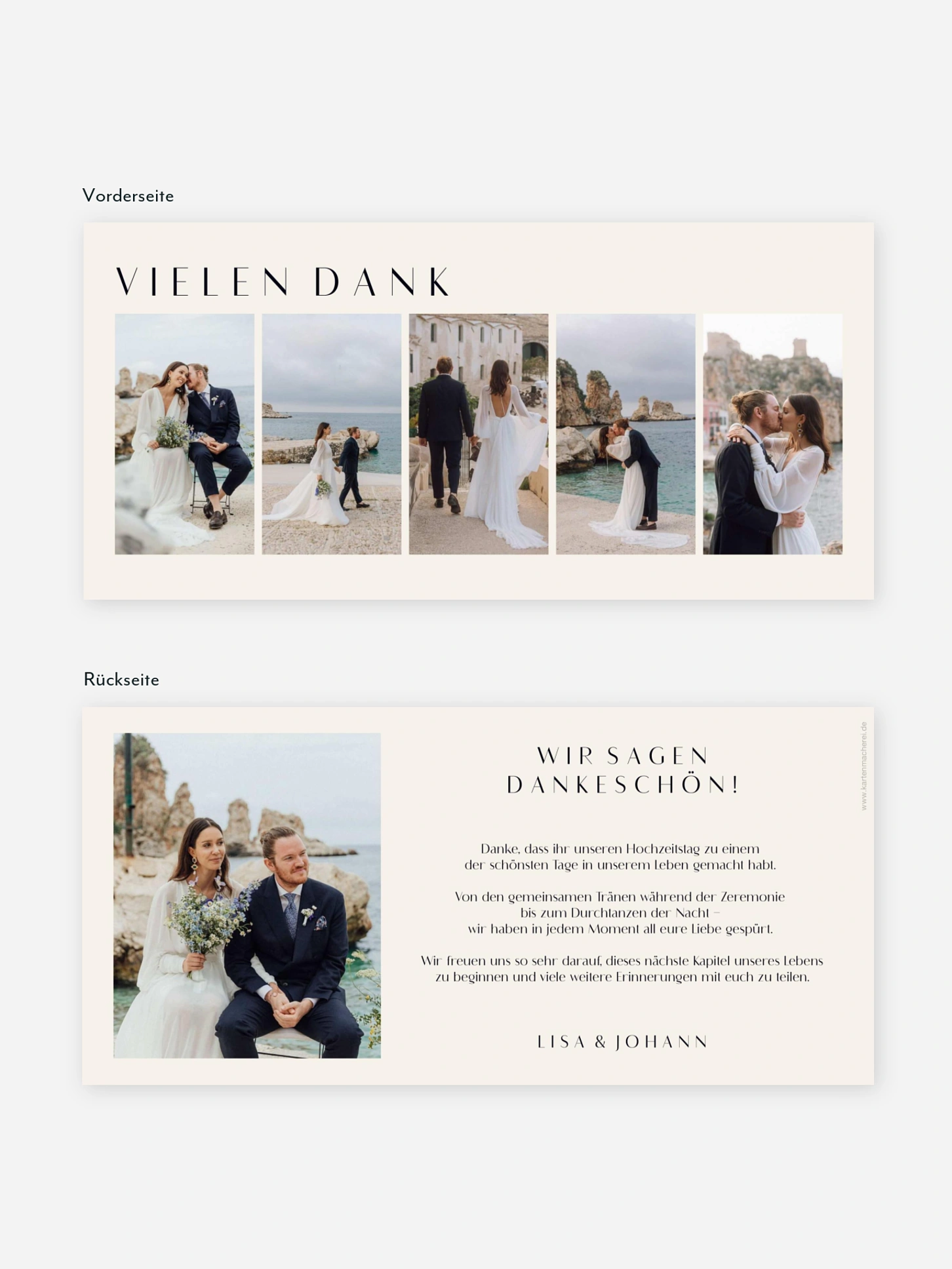 Dankeskarte Hochzeit Heartedly