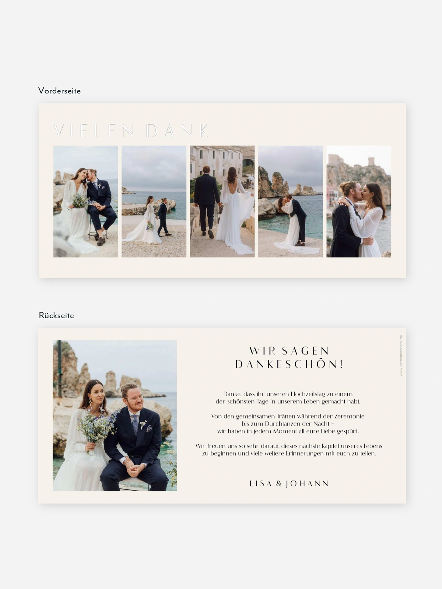 Dankeskarte Hochzeit Heartedly