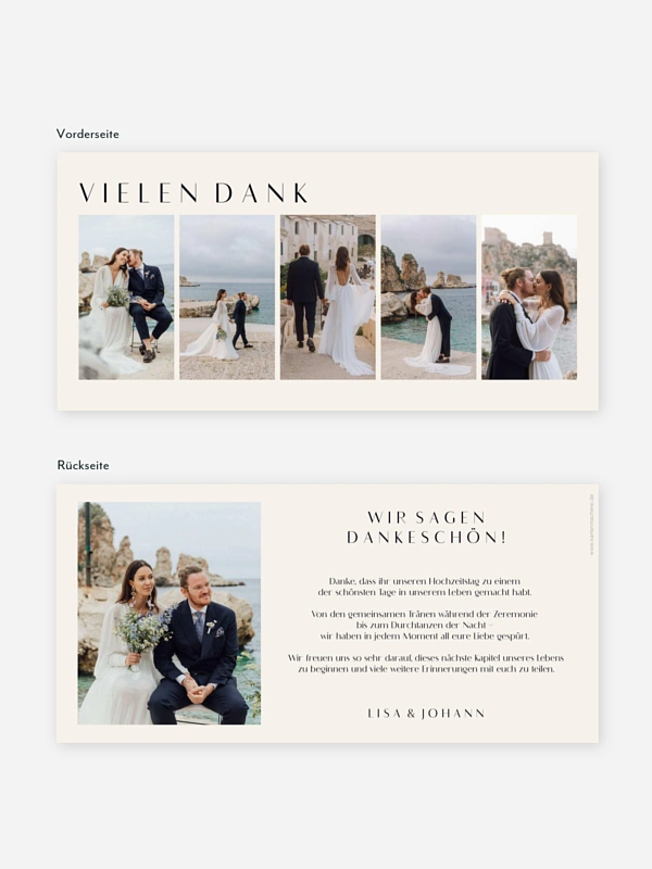 Dankeskarte Hochzeit Heartedly