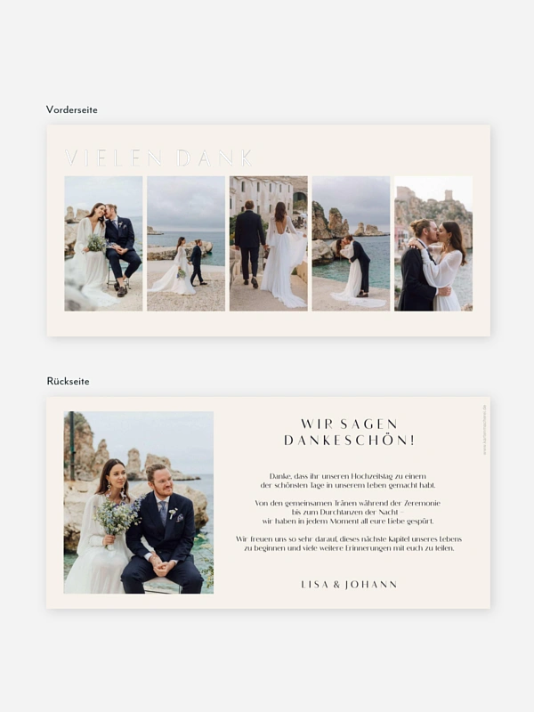 Dankeskarte Hochzeit Heartedly