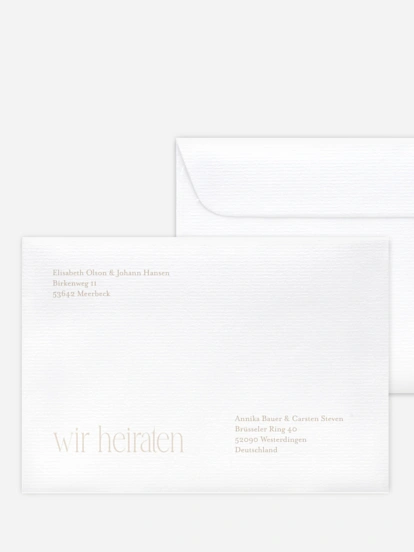 Bedruckter Briefumschlag Hochzeit Der schönste Tag