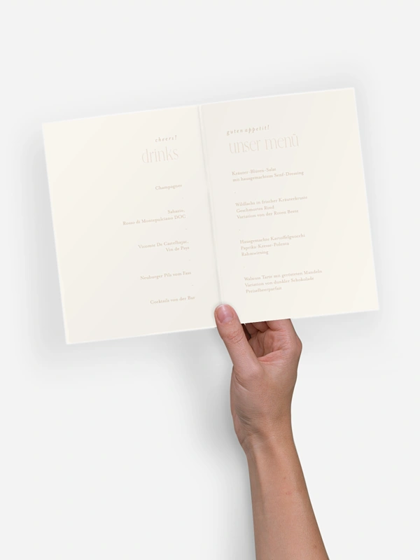 Menükarte Hochzeit Der schönste Tag