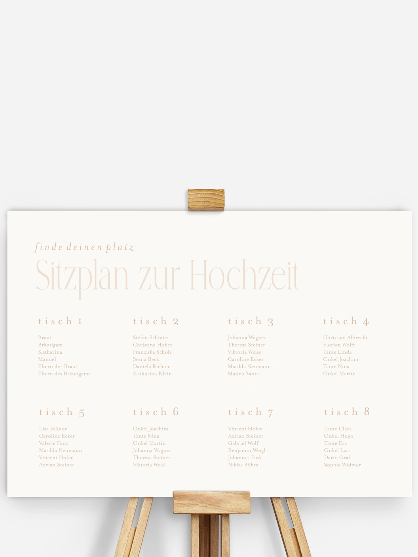 Sitzplan Plakat Der schönste Tag