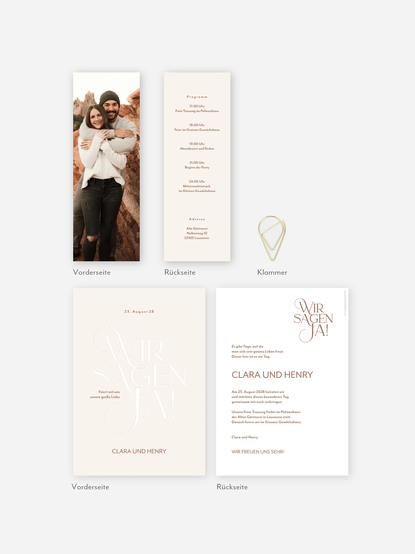 Hochzeitseinladung Drei Worte