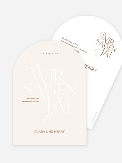 Hochzeitseinladung Drei Worte