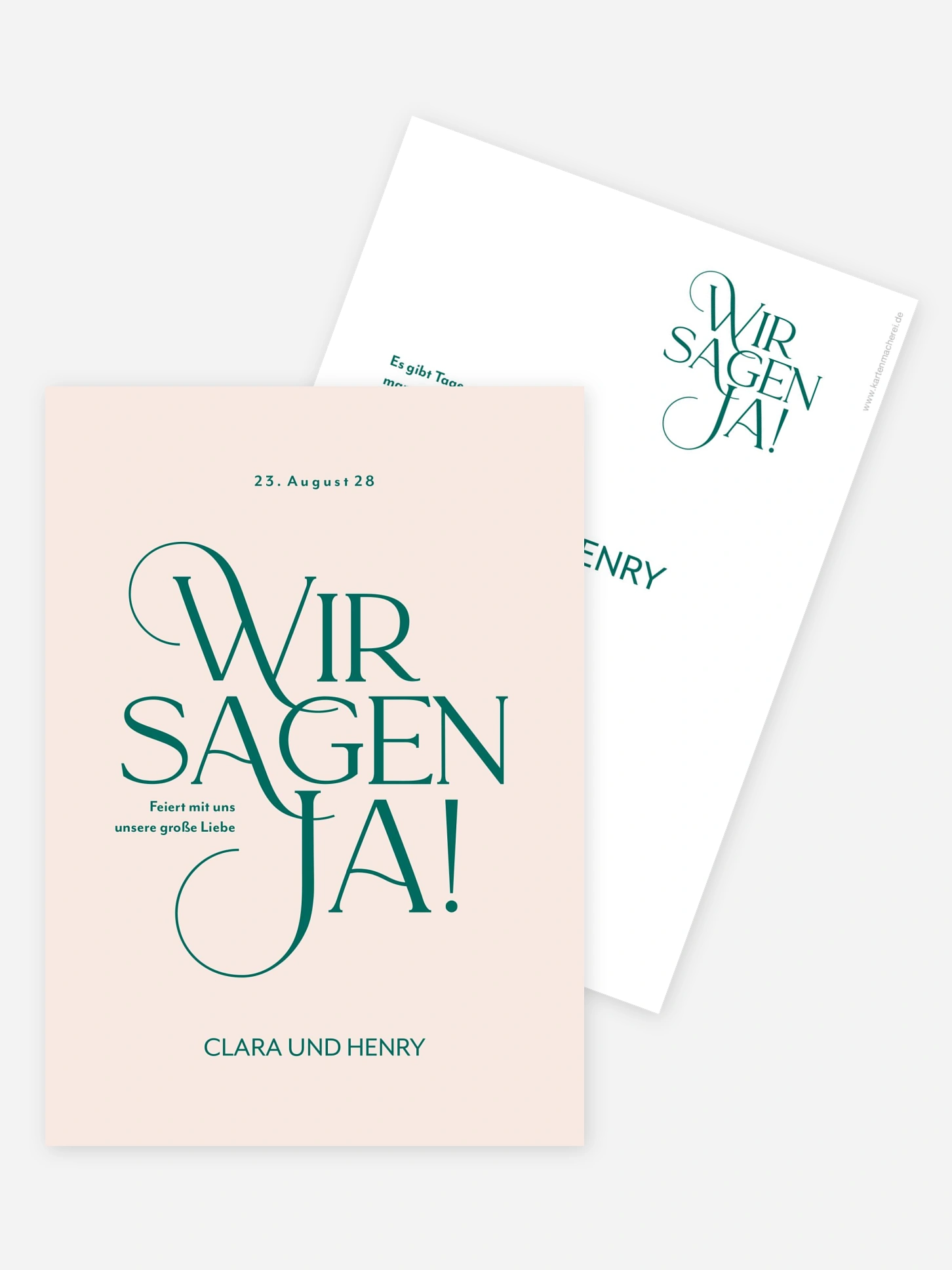 Hochzeitseinladung Drei Worte (Lack)
