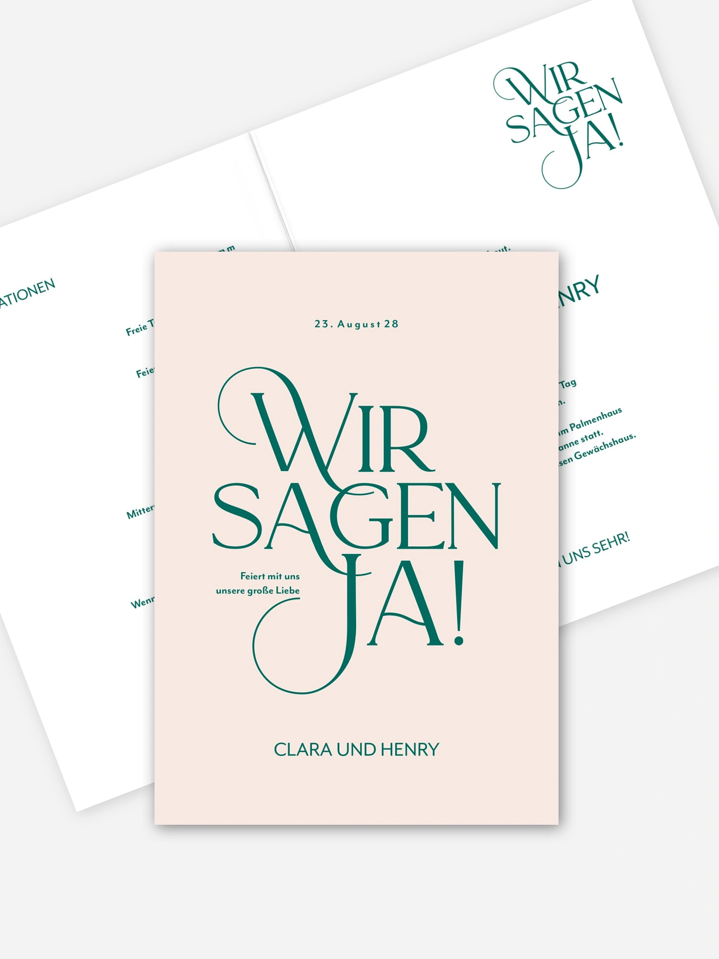 Hochzeitseinladung Drei Worte (Lack)
