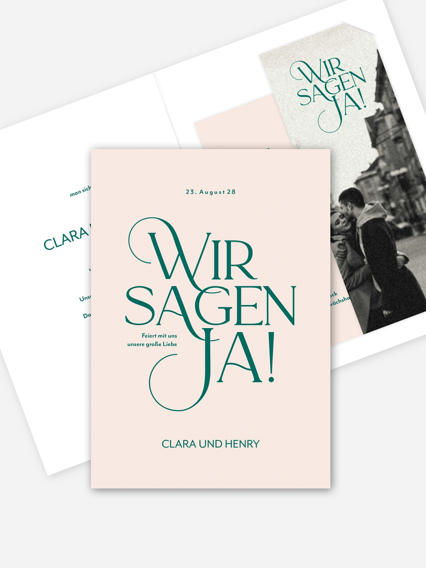 Hochzeitseinladung Drei Worte (Lack)