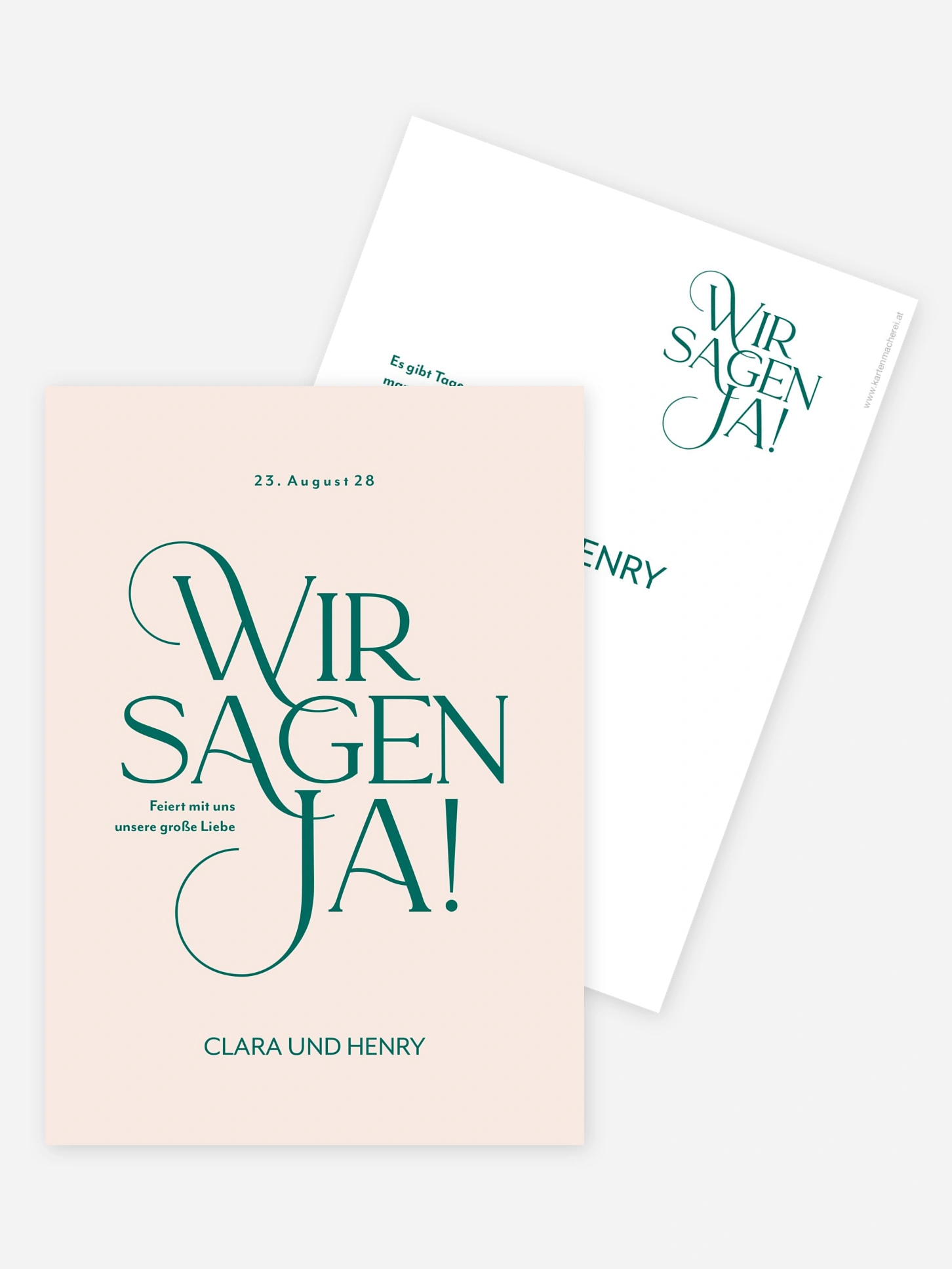 Hochzeitseinladung Drei Worte