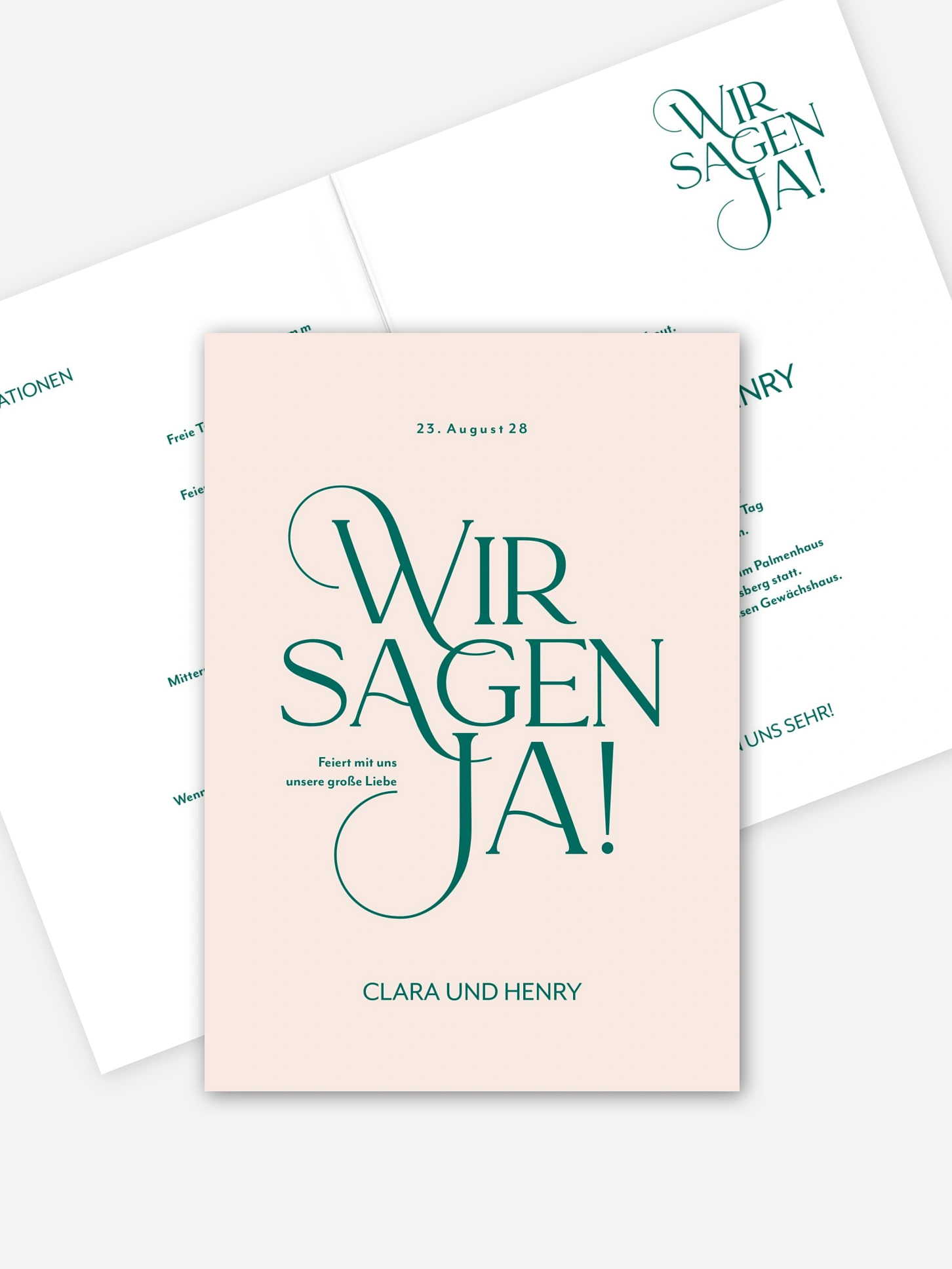 Hochzeitseinladung Drei Worte