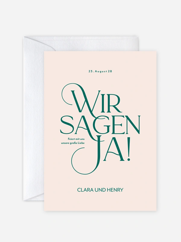 Hochzeitseinladung Drei Worte (Lack)
