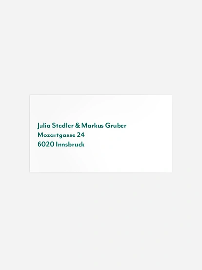 Empfängeraufkleber Hochzeit Drei Worte