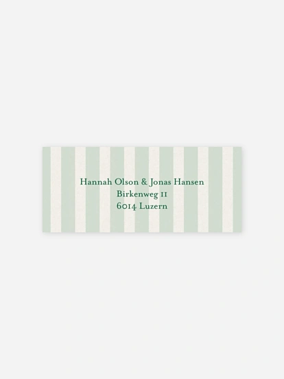 Absenderaufkleber Hochzeit Zärtliche Streifen