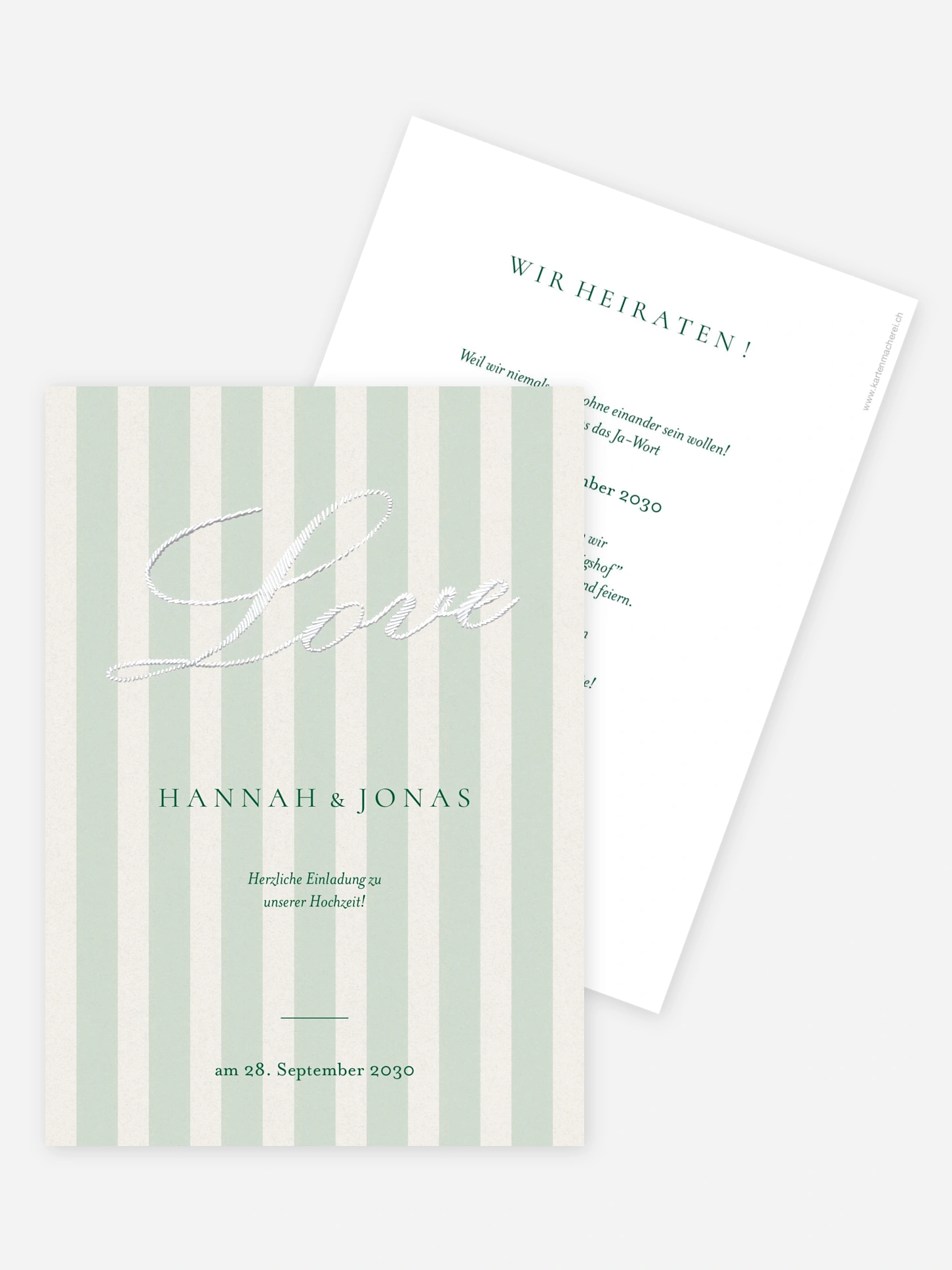 Hochzeitseinladung Zärtliche Streifen