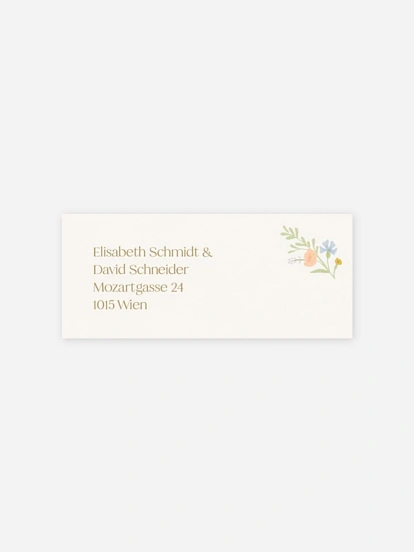 Absenderaufkleber Hochzeit Floral Monogram