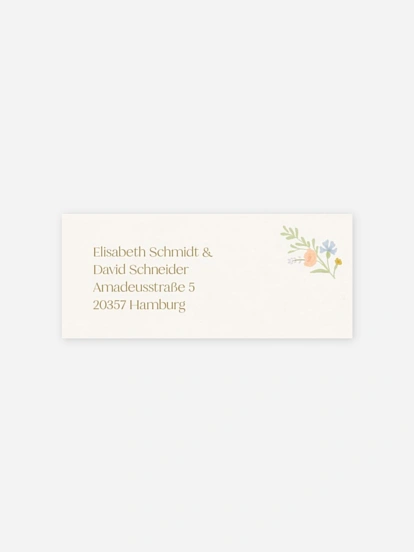 Absenderaufkleber Hochzeit Floral Monogram