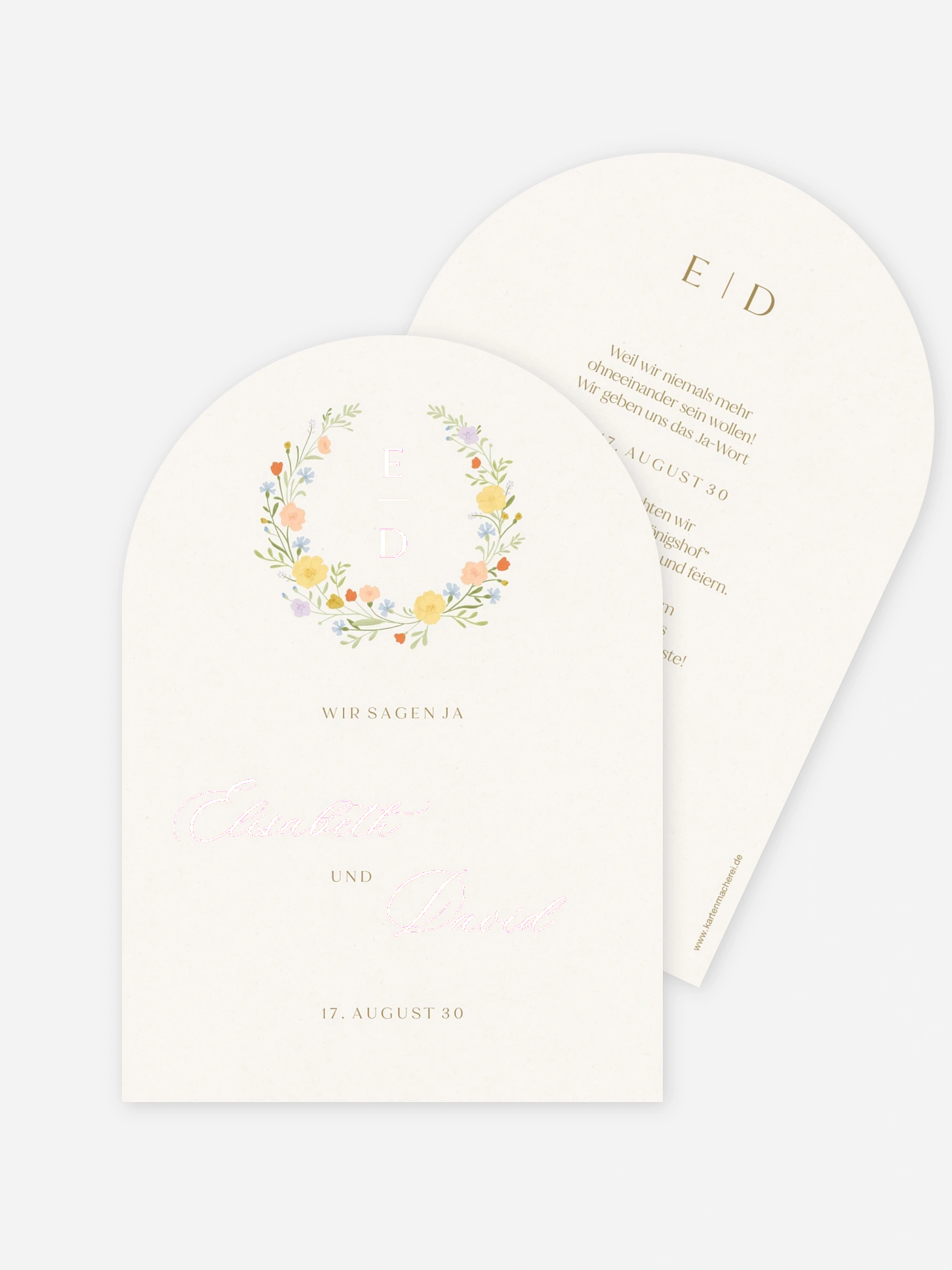 Hochzeitseinladung Floral Monogram
