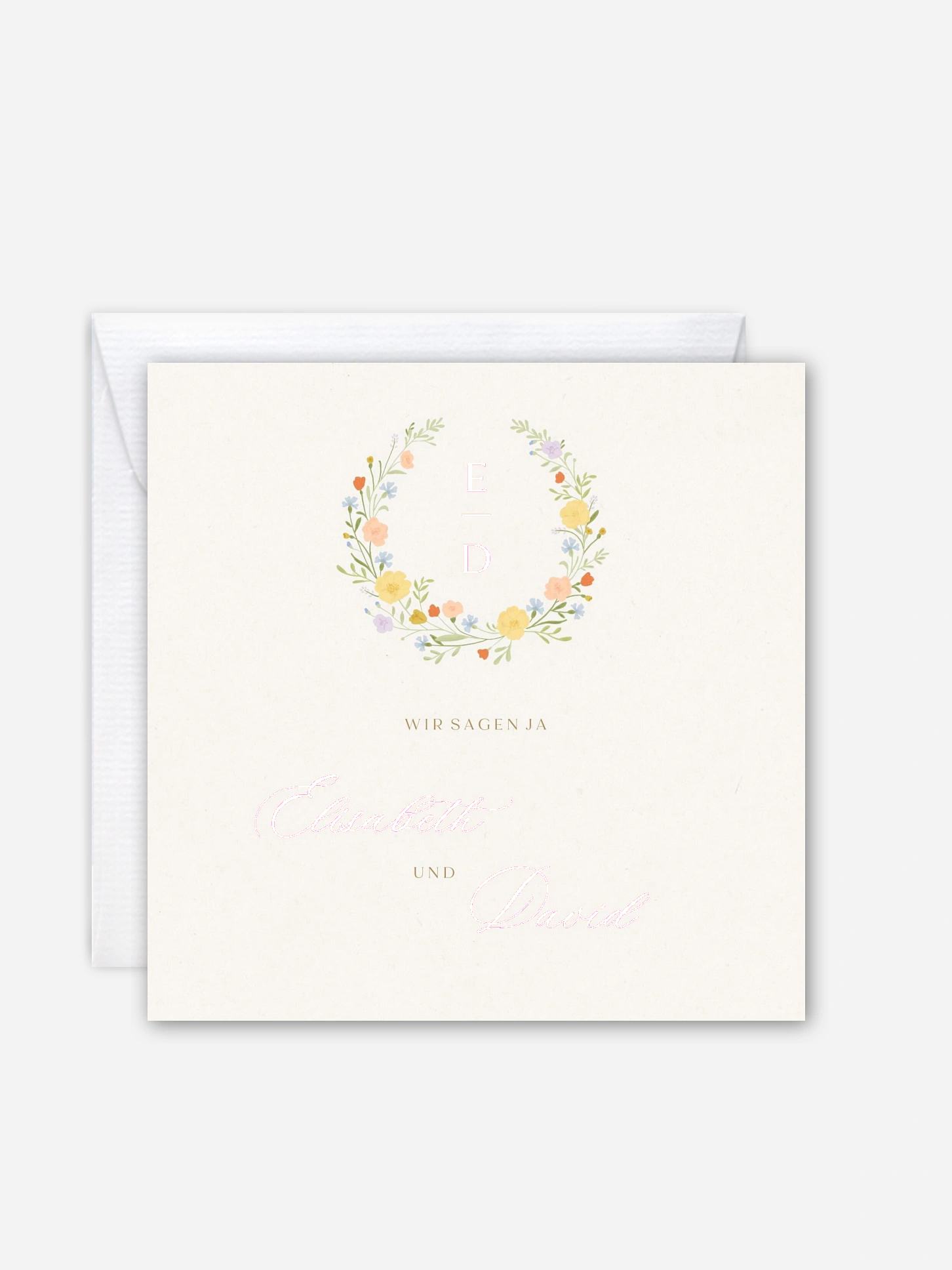 Hochzeitseinladung Floral Monogram
