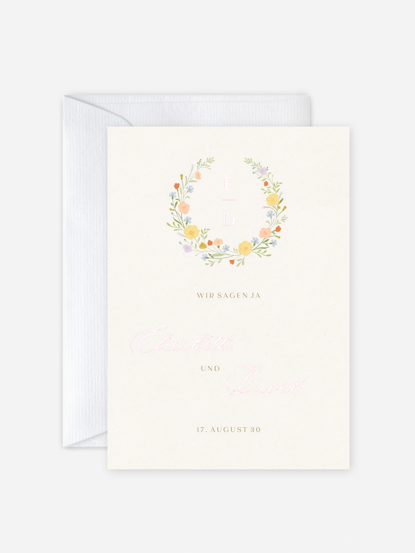 Hochzeitseinladung Floral Monogram