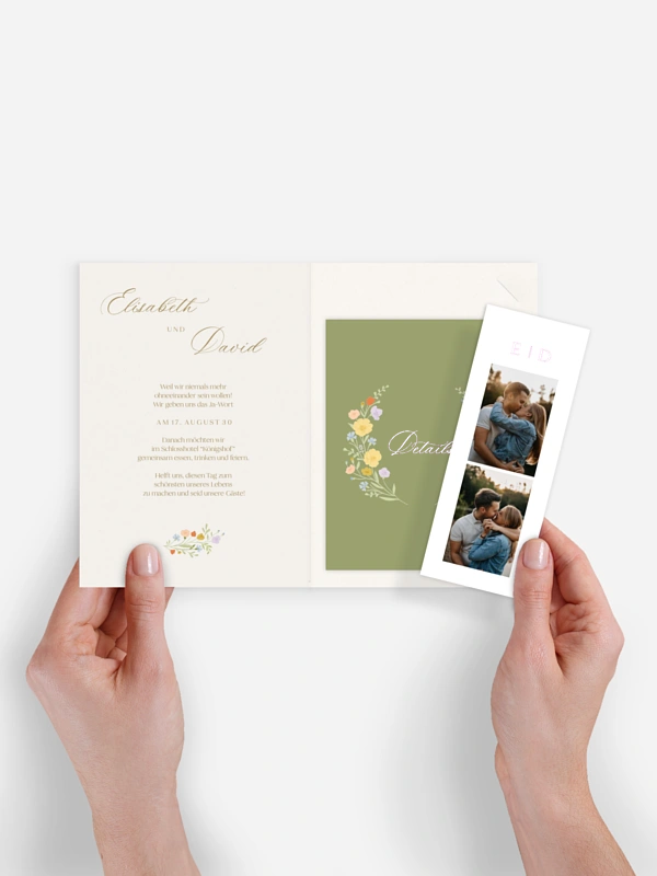 Hochzeitseinladung Floral Monogram