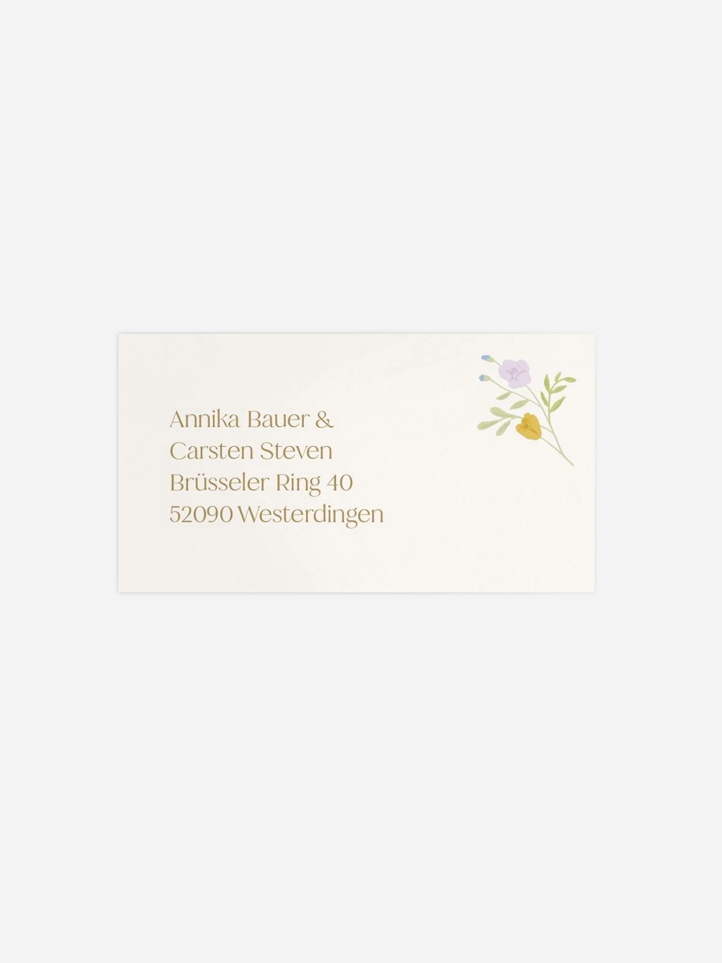 Empfängeraufkleber Hochzeit Floral Monogram