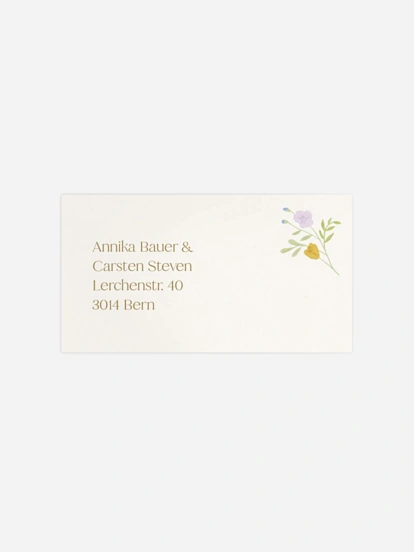 Empfängeraufkleber Hochzeit Floral Monogram