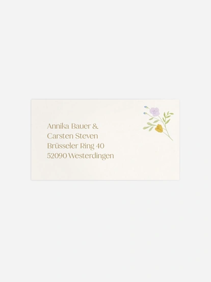 Empfängeraufkleber Hochzeit Floral Monogram