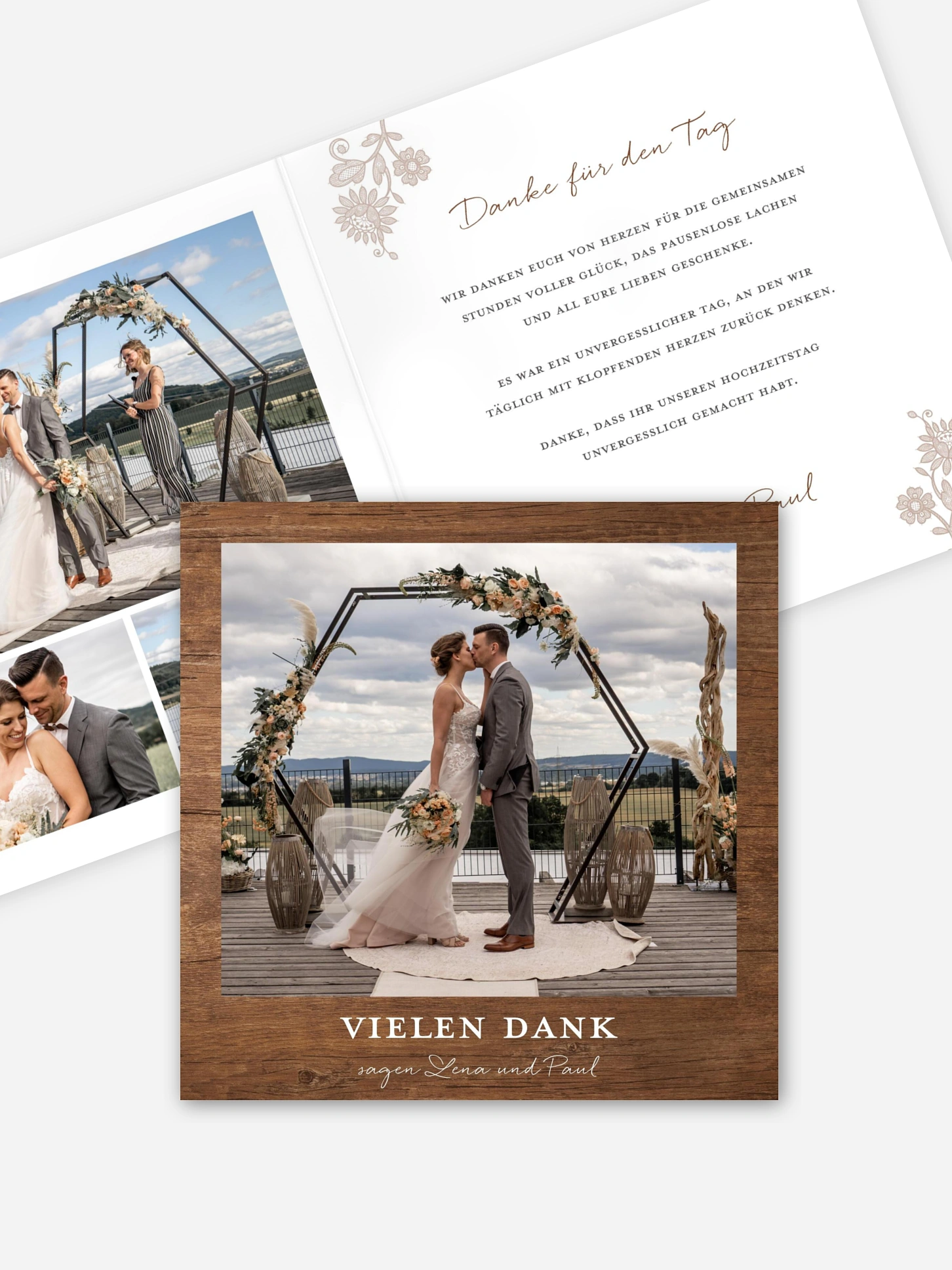 Dankeskarte Hochzeit Lace Loop