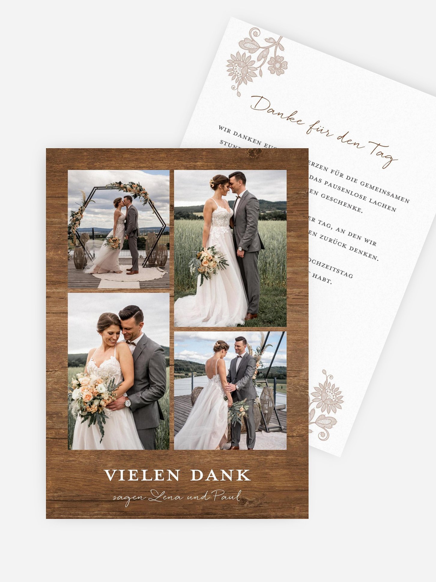 Dankeskarte Hochzeit Lace Loop