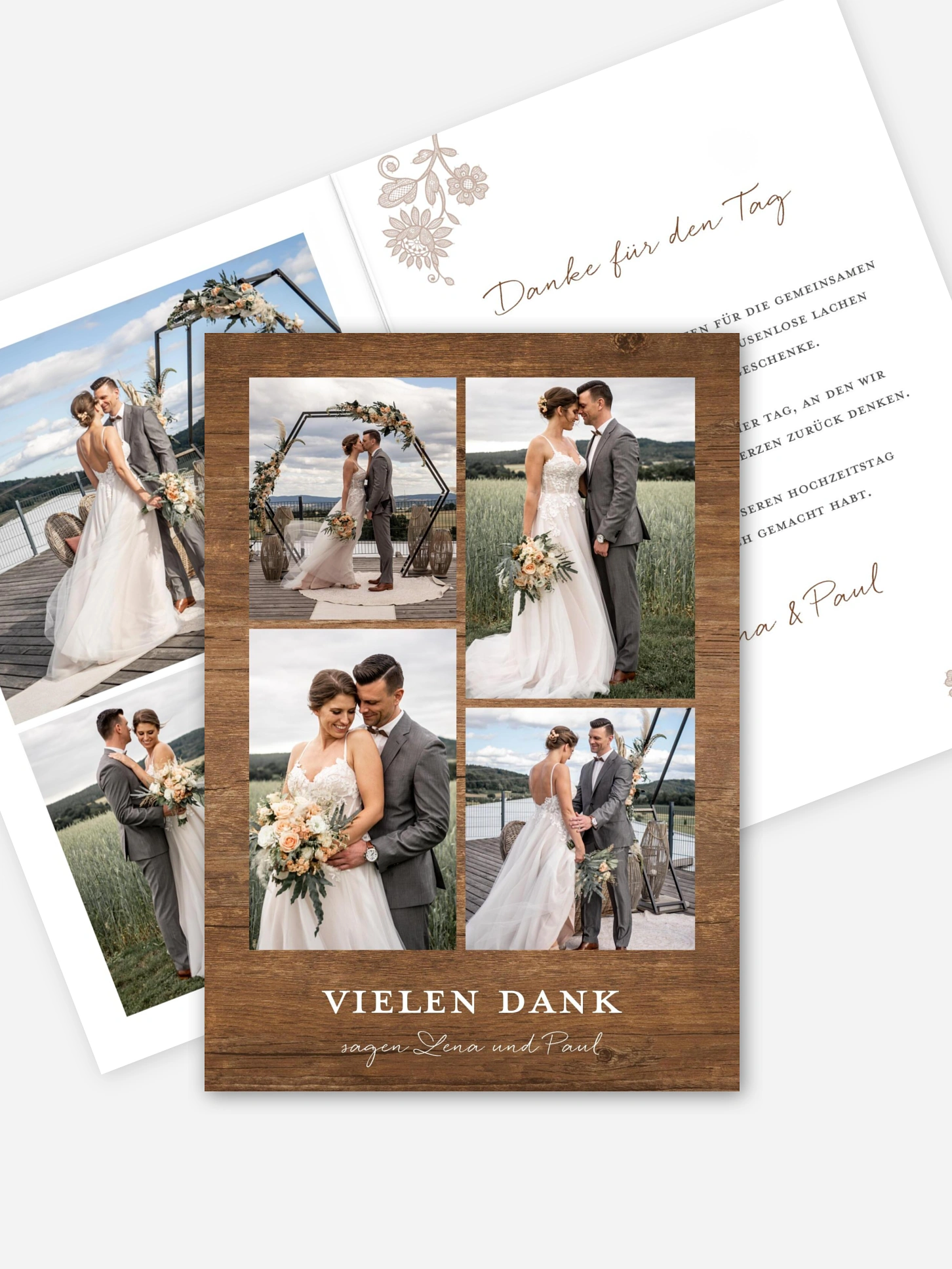 Dankeskarte Hochzeit Lace Loop