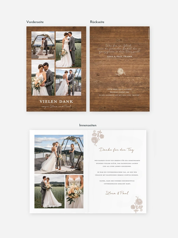 Dankeskarte Hochzeit Lace Loop