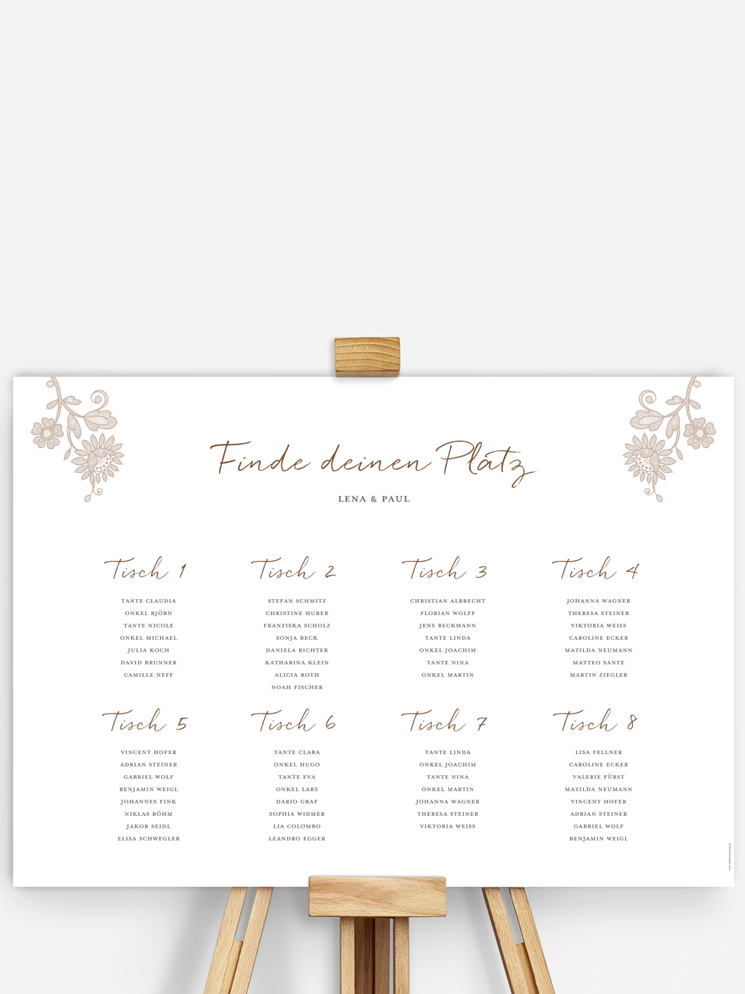 Sitzplan Plakat Lace Loop