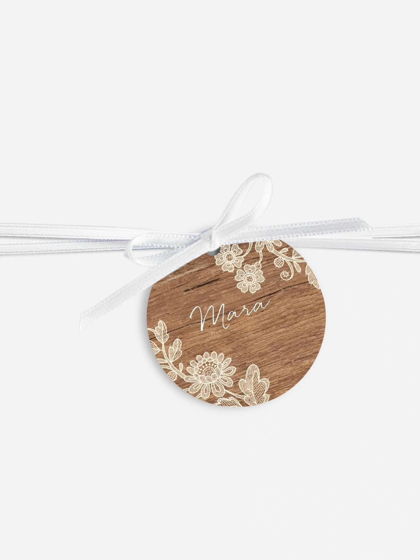Anhänger mit Band zur Hochzeit personalisiert Lace Loop