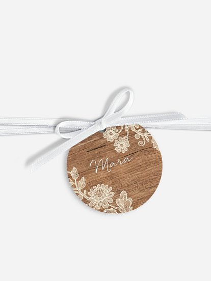 Anhänger mit Band zur Hochzeit personalisiert Lace Loop