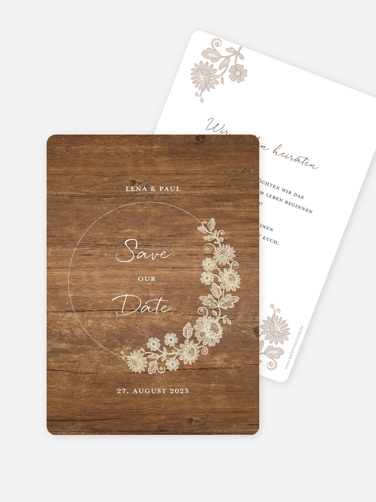 Save-the-Date Karte Lace Loop