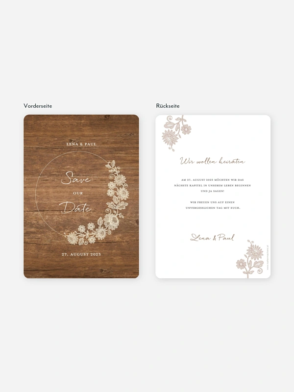 Save-the-Date Karte Lace Loop