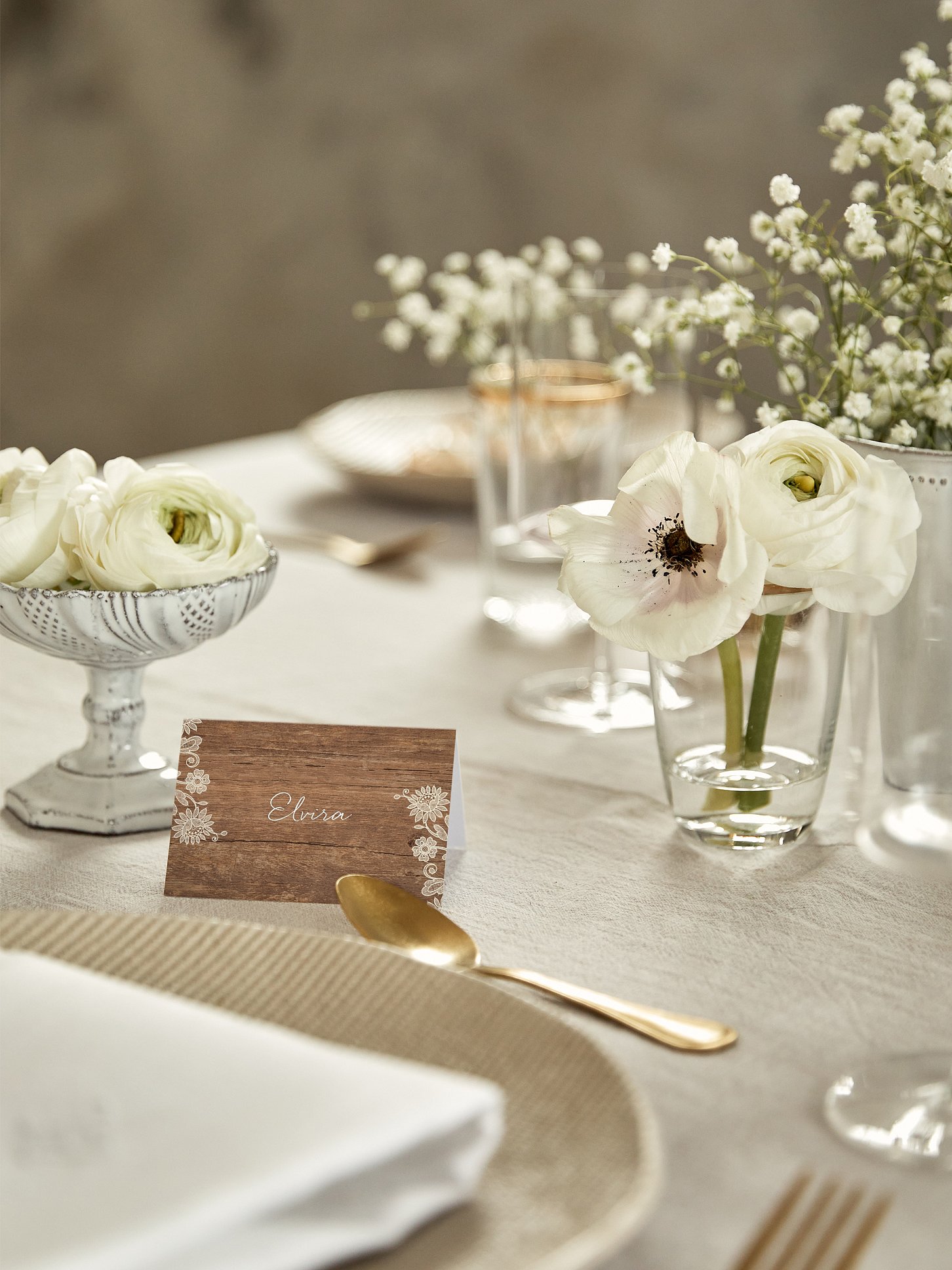 Tischkarte Hochzeit Lace Loop