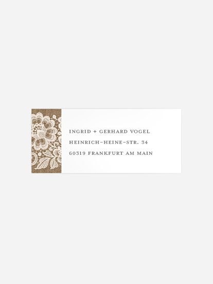 Absenderaufkleber Silberhochzeit Vintage Dreams