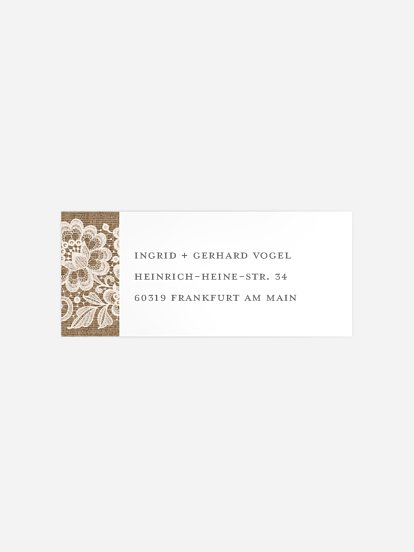 Absenderaufkleber Silberhochzeit Vintage Dreams