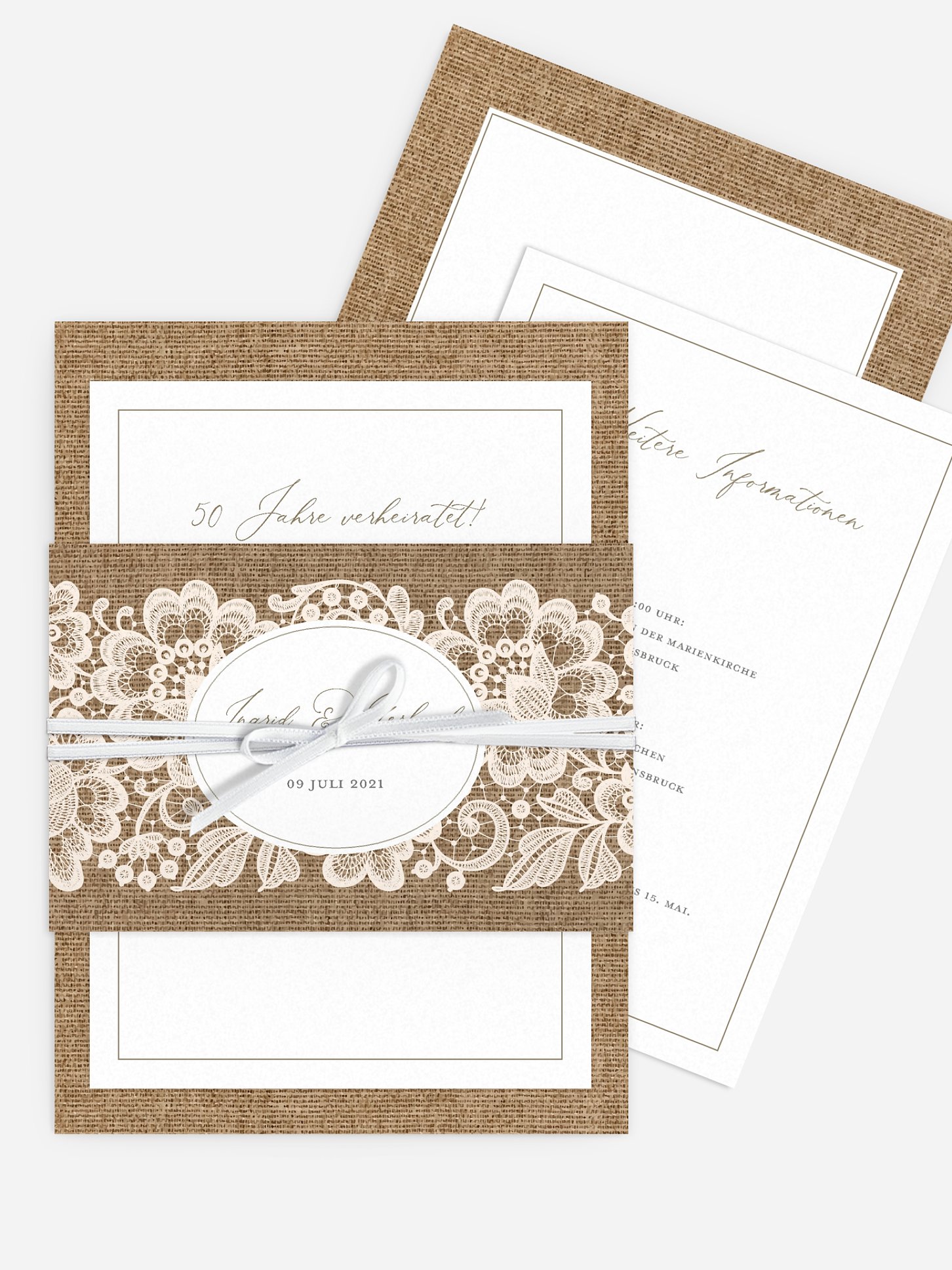 Einladung zur Goldenen Hochzeit Vintage Dreams