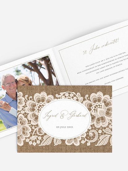 Einladung zur Goldenen Hochzeit Vintage Dreams