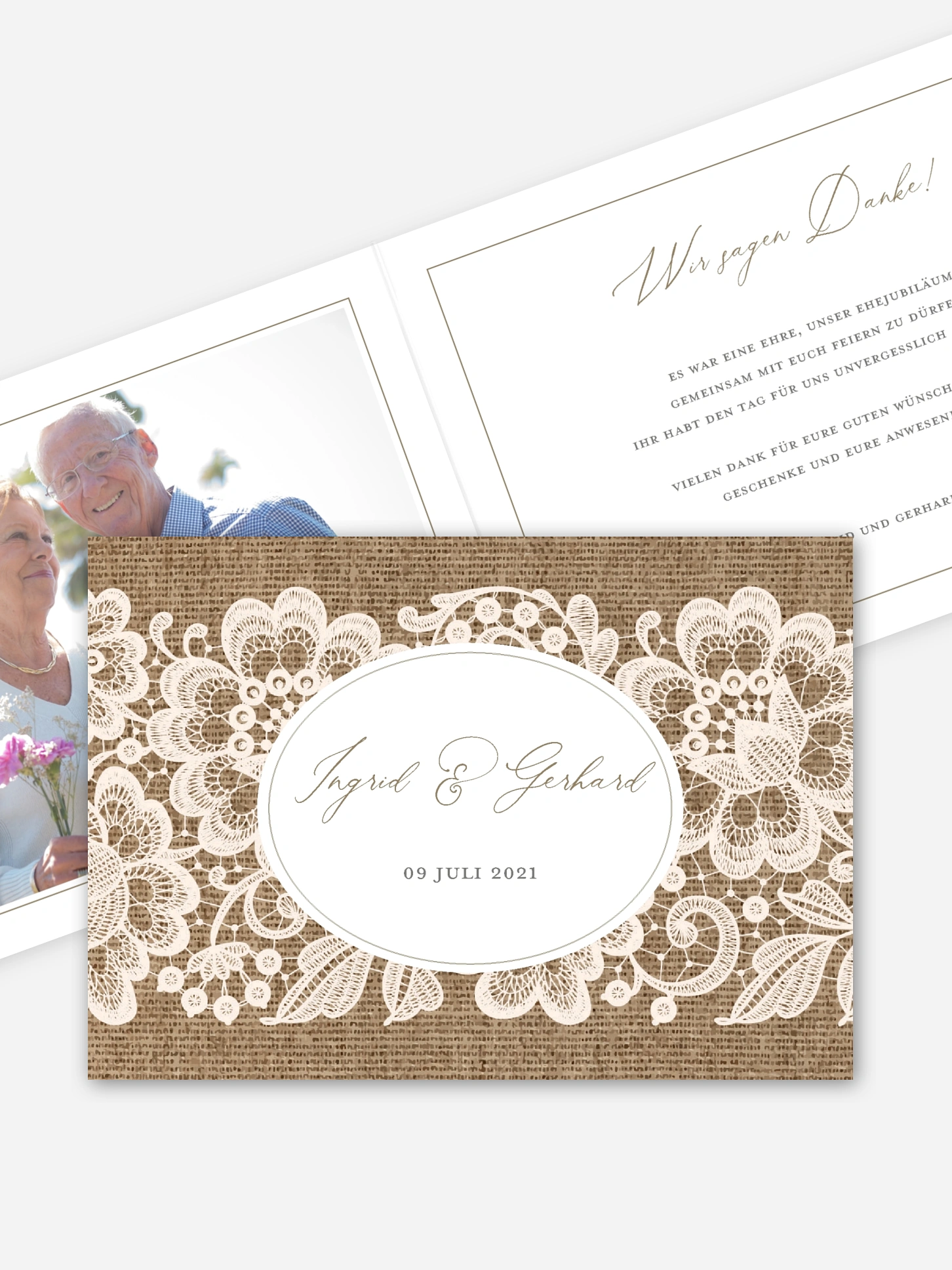 Danksagung zur Goldenen Hochzeit Vintage Dreams