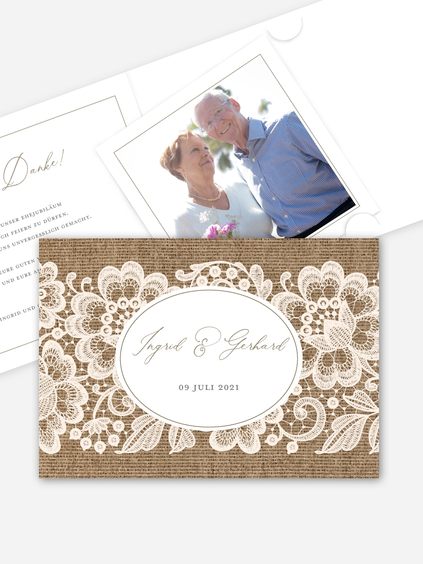 Danksagung zur Goldenen Hochzeit Vintage Dreams