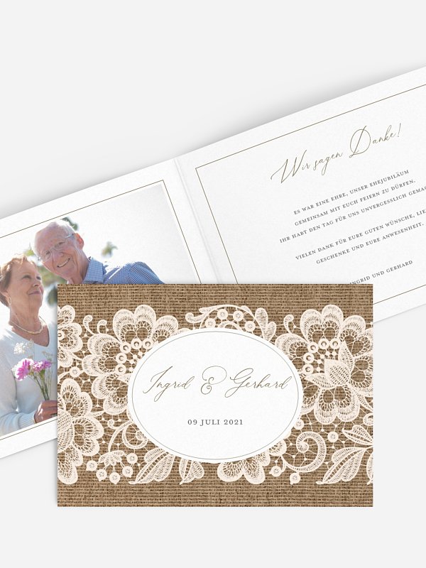 Danksagung zur Goldenen Hochzeit Vintage Dreams